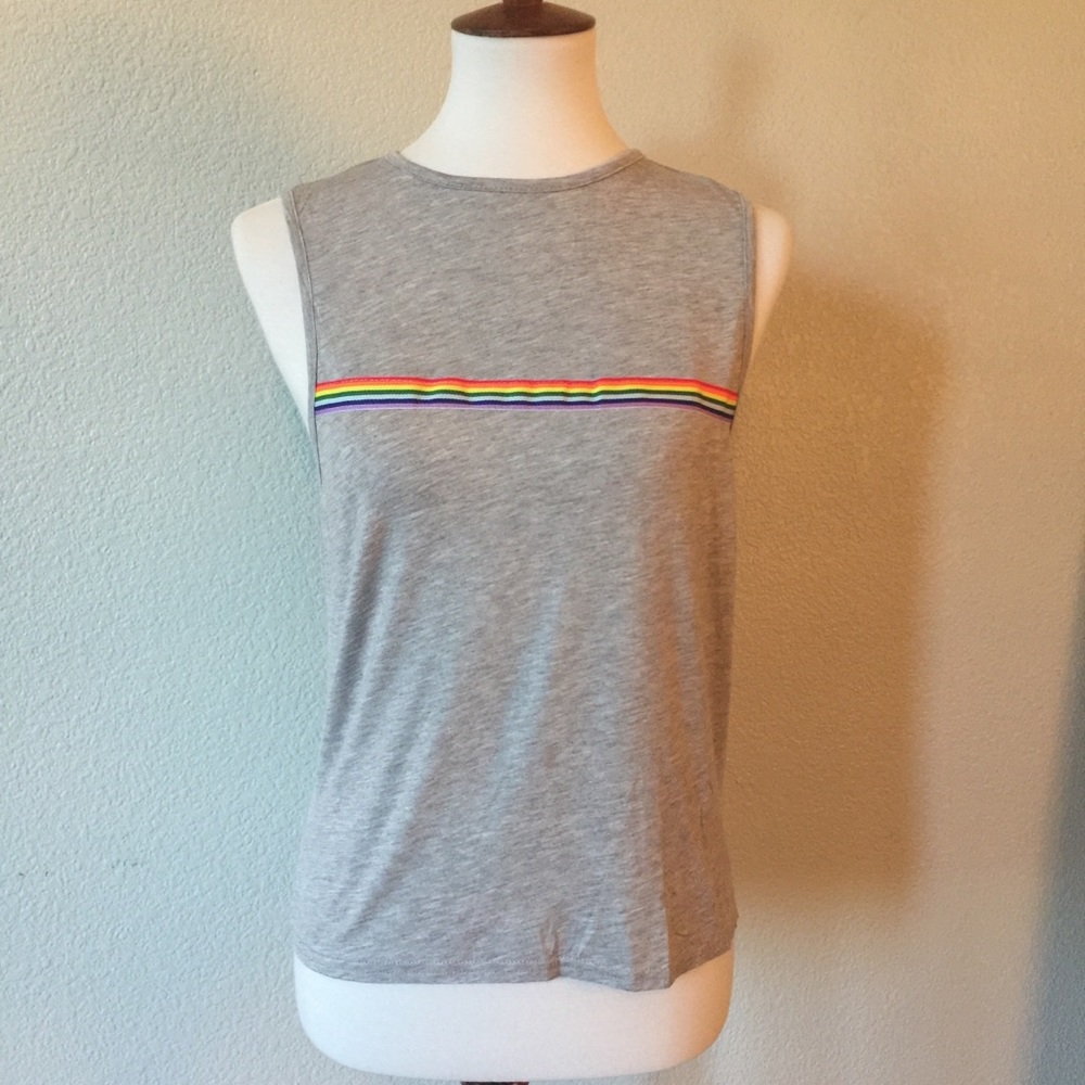 *SALE* NWT Rainbow Tank Top - Open Tie Back